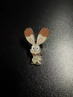 Official Metal Bunnelby Pokemon Pin Badge Shining Fates Mad Party - Image 1