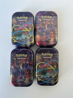 4x Pokemon Mega Evolution Mega Heroes Mini Tins - OPENED NO PACKS - Image 1