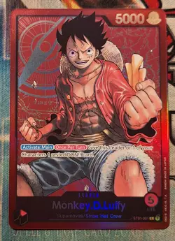 Monkey D.Luffy ST01-001 Pre-Errata Leader Holo Englisch NM One Piece - Image 1