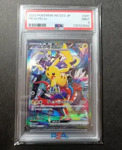 PSA 9 Pikachu ex 001 030 Promo Yokohama WCS 2023 Pokemon Card World Championship - Image 1