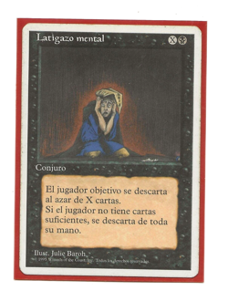 LATIGAZO MENTAL 4th Edition MTG Espanol Magic VG / MP Mind Twist - Image 1