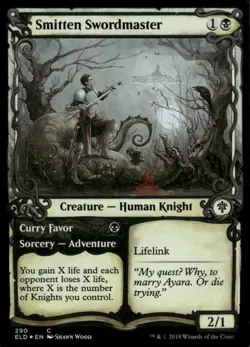 Smitten Swordmaster (Showcase) C Throne of Eldraine Foil 290 MTG NM - Image 1