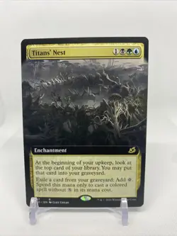 MTG Borderless Extended Art Ikoria: Lair of Behemoths IKO Titans' Nest NM - Image 1