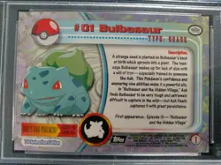 Graded PSA 6 BULBASAUR #1 FOIL 1999 Topps Pokemon T.V. EX - MT - Image 4