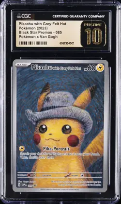 2023 POKEMON BLACK STAR PROMOS #85 PIKACHU WITH GREY FELT HAT CGC 10 PRISTINE - Image 1