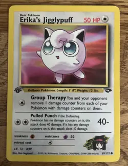 Pokemon 1st Edition Erika's Jigglypuff 69/132 Gym Challenge Regular - Image 1