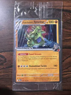 2025 Team Rocket's Tyranitar (Pokemon Center Exclusive) 096/182 SEALED Promo - Image 1