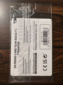 2025 Team Rocket's Tyranitar (Pokemon Center Exclusive) 096/182 SEALED Promo - Image 2