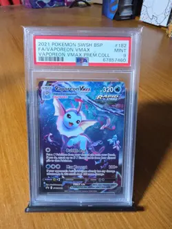 2021 POKEMON SWSH BLACK STAR PROMO #182 FULL ART/VAPOREON VMAX PSA 9 - Image 2