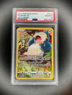 2022 Pokemon SWSH FA / Snorlax Lost Origin #TG10 PSA 10 - Image 1