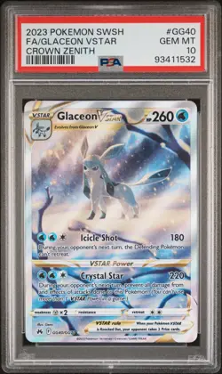 Glaceon VSTAR GG40/GG70 Crown Zenith Galarian Gallery PSA 10 Pokemon Card - Image 1