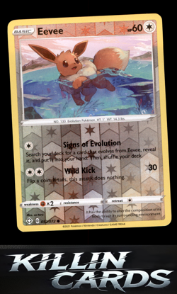 Reverse Holofoil Eevee 052/072 Pokemon Common Shining Fates Card NM - Image 1