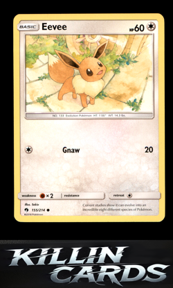 Eevee 155/214 Pokemon Common SM - Lost Thunder Card LP - Image 1