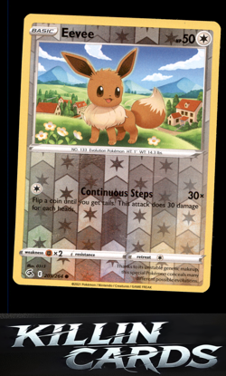 Reverse Holofoil Eevee 205/264 Pokemon Common SWSH08: Fusion Strike Card NM - Image 1