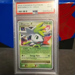 Pokemon Shaymin LV.X 110 HP Rare Holo 127/127 Platinum PSA 9 Level Up Card - Image 1
