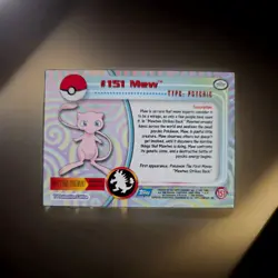 Mew TOPPS Vintage NM Pokemon #151 Rare Tv Animation Card Blue Series - Image 2