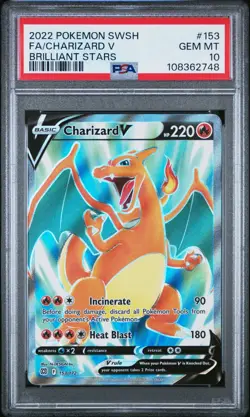 Charizard V 153/172 Brilliant Stars Full Art PSA 10 Pokemon Card - Image 1