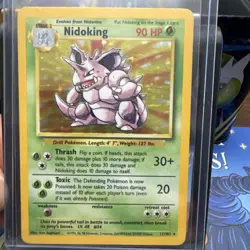 Pokemon TCG Nidoking Base Set Holo Unlimited Rare Card 11/102 LP Condition - Image 1