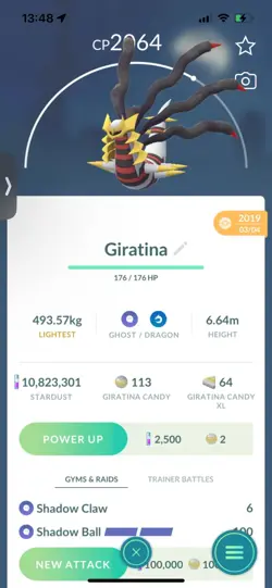 Pokemon Go Legendary Giratina ( Normal ) ( Reduced) - Image 1