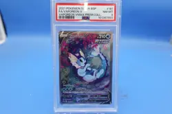 2021 Pokemon SWSH Vaporeon V #181 Full Art VMAX Premium Collection PSA 8 - Image 1