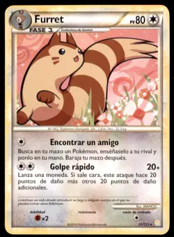 2010 Pokemon HeartGold & SoulSilver Furret Spanish #21 Stage 1/Rare - Image 1