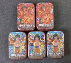 LOT OF 5 One Piece OP-10 English Mini Tin Pack Set Vol 1 TS-01 NEW In Hand - Image 1