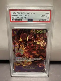 2024 One Piece Monkey D Luffy Op09-119 Alternate Art Psa 10 Card English - Image 1