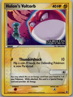 Holon's Voltorb 71/113 Reverse Holo Delta Species - Pokemon Card - NM - Image 1
