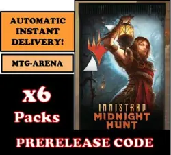 MTG ARENA CODE CARD INNISTRAD MIDNIGHT HUNT 6 BOOSTERS PACK PRERELEASE PREMIERE - Image 1