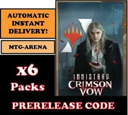 MAGIC MTG ARENA CODE CARD INNISTRAD CRIMSON VOW 6 BOOSTERS PACK PRERELEASE VOW - Image 1