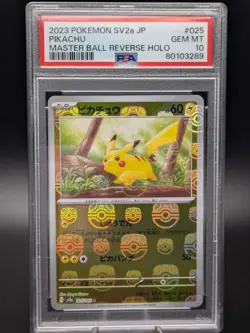Pikachu Master Ball Reverse Holo 025/165, Japanese Pokemon SV2A, 151 PSA 10 - Image 1