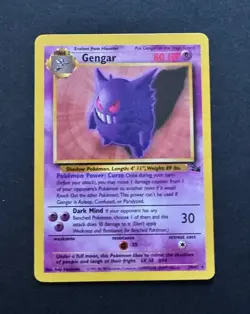 1999 Pokemon Gengar 20/62 Fossil Unlimited Rare LP - Image 1