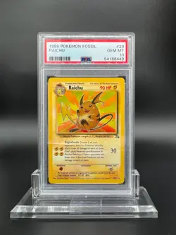 1999 Pokemon Fossil Raichu #29 PSA 10 GEM MINT Rare WotC Vintage Non-Holo - Image 1