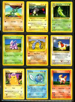 1999 Pokemon BASE SET SHADOWLESS Edition COMPLETE Non Holo COMMON Cards Lot NM+ - Image 3