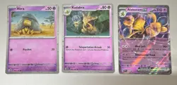 POKEMON TCG ALAKAZAM EX DOUBLE RARE, KADABRA HOLO & ABRA HOLO SET MINT PACKFRESH - Image 1