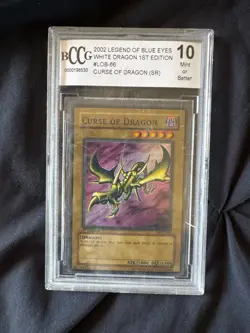 Yu-Gi-Oh! PSA 10 Curse of Dragon 1st Edition LOB-066 Legend Of Blue Eyes - Image 1