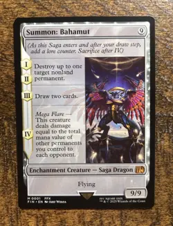 Summon: Bahamut- Final Fantasy Magic the Gathering- M 0001- Non Foil- Mythic NM - Image 1