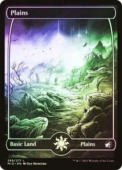 Plains FOIL FULL ART - 269/277 - Basic Land - Innistrad: Midnight Hunt MID MTG - Image 1