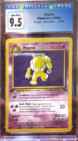 Pokemon Hypno Fossil 23/62 Non Holo 1st Edition Rare CGC 9.5 - Image 1