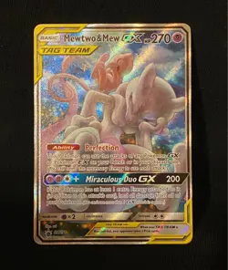 Mewtwo & Mew GX SM191 Sun & Moon Black Star Promo NM Mint English Pokemon Card - Image 1