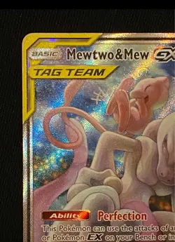 Mewtwo & Mew GX SM191 Sun & Moon Black Star Promo NM Mint English Pokemon Card - Image 2
