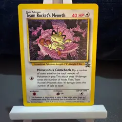 Pokemon Cards: Team Rocket's Meowth 18 Promo Black Star 2000 WOTC: Rare Vintage - Image 1