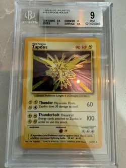 Pokemon Zapdos Base Set Unlimited Holo Rare #16 BGS 9 Mint (9.5 Subgrade) - Image 1