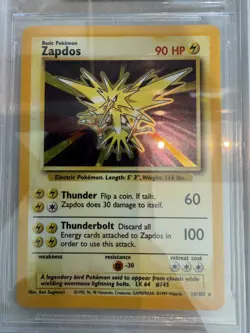 Pokemon Zapdos Base Set Unlimited Holo Rare #16 BGS 9 Mint (9.5 Subgrade) - Image 2