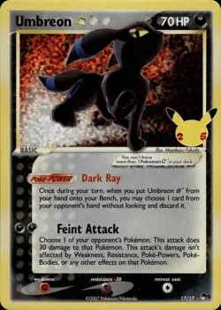 Umbreon Gold Star Celebrations Pokemon Card 17 Pop Series 5 Reprint B11 - Image 1
