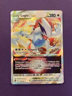 Pokemon TCG Card Lugia VSTAR 139/195 Silver Tempest Holo - Image 1