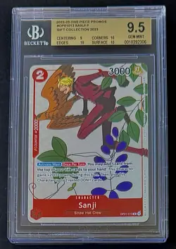 BGS 9.5 One Piece OP01-013 R Sanji - English - Foil - Gift Collection - Graded - Image 1