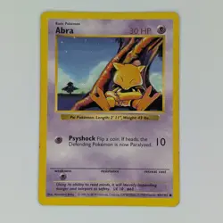 Abra 43/102 Shadowless Base Set Pokemon Card Vintage WOTC LP - Image 1