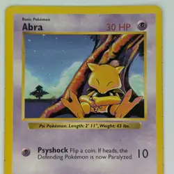 Abra 43/102 Shadowless Base Set Pokemon Card Vintage WOTC LP - Image 2