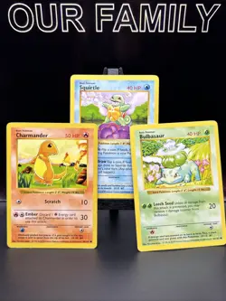 All Three Original Starters Shadowless Pokemon Cards Lot Vintage WOTC Rare - Image 1